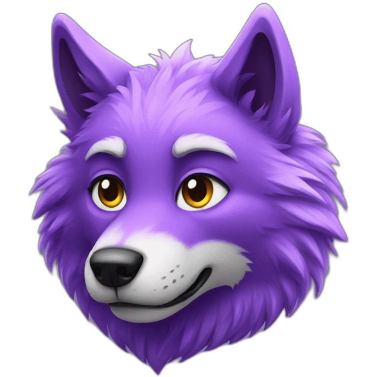 Purple Furry wolf emoji