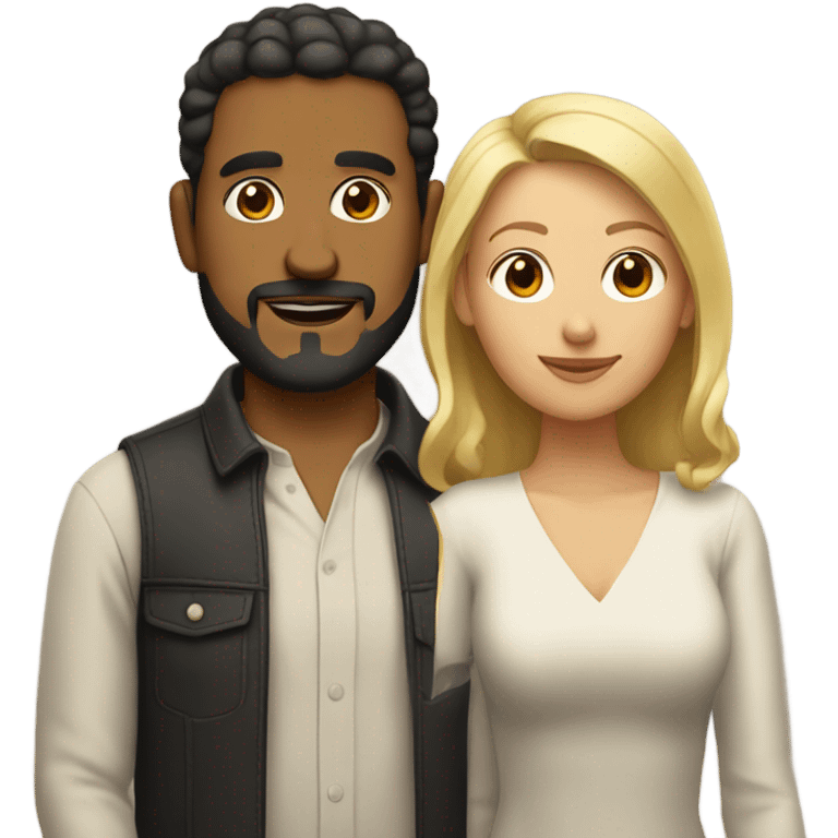 Puerto rican beard short hair married with a blond woman  emoji