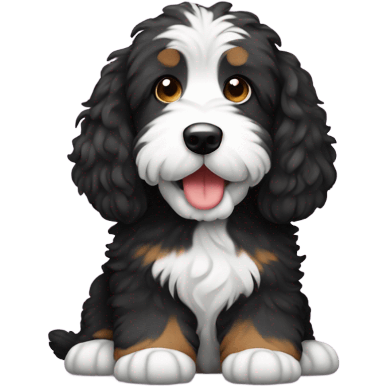 bernedoodle with computer emoji