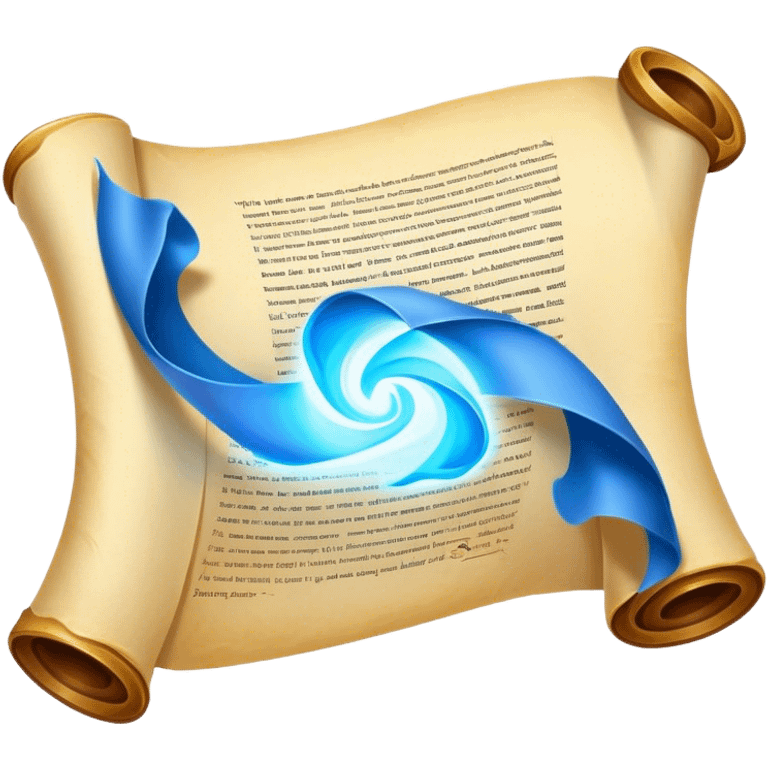 A magical scroll with glowing edges, partially unfurled
Sparkles or light effects around the edges
Color scheme: Parchment yellow with ethereal blue glow emoji