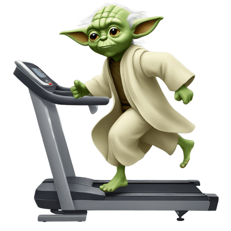 Yoda running on treadmill emoji