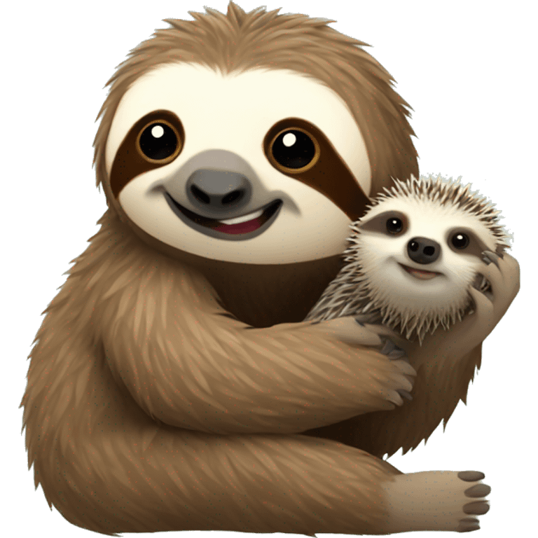 sloth with hedgehog emoji