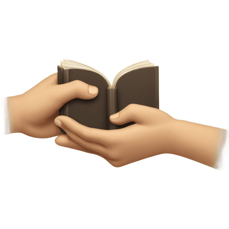 A hand passing a book or coin to another hand. emoji