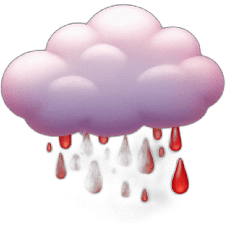 cloud with red rain emoji