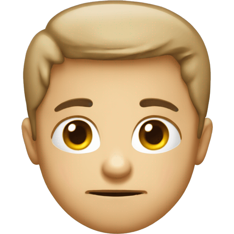 an emoji or cartoon that is not regulated, no eye contact, quiet, withdrawn, tense. nota human face more like an emoji emoji