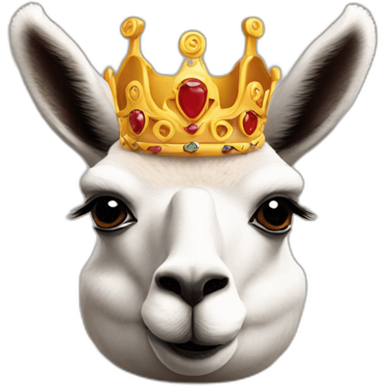 Lama rouge avec une couronne emoji