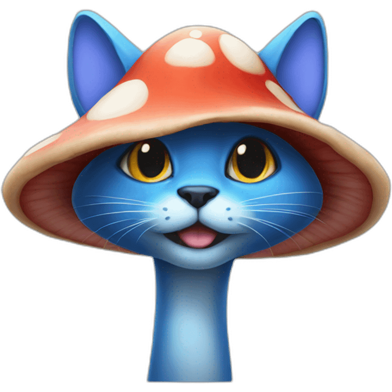 Blue-cat-mushroom-head emoji