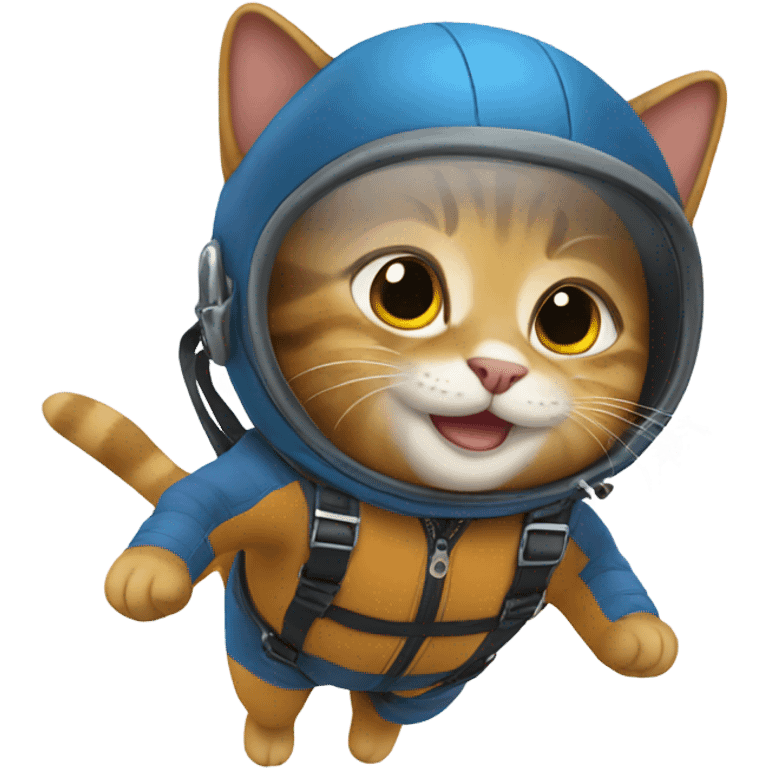 Cat skydiving  emoji