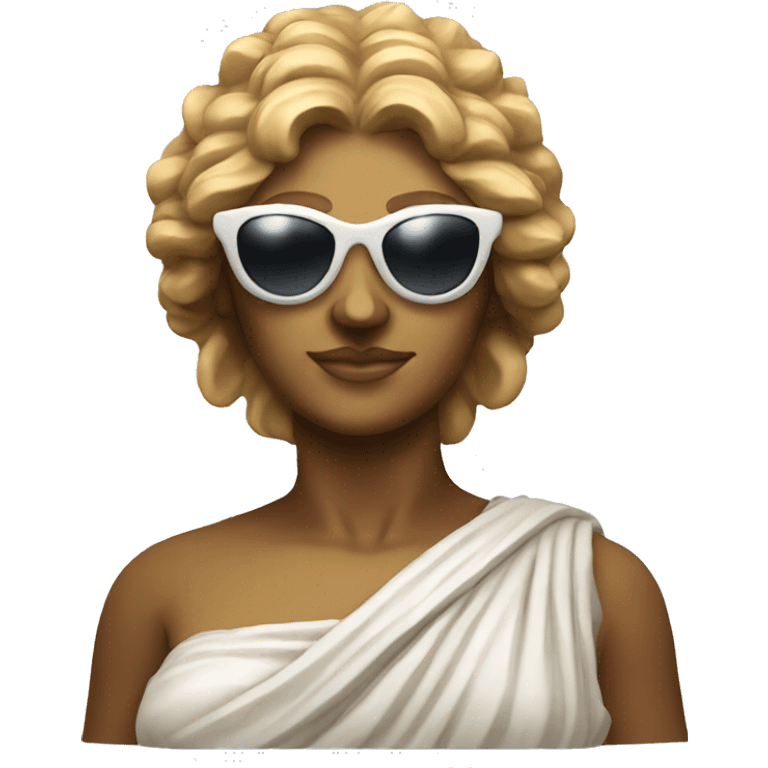 greek goddess sculpture wearing sunglasses emoji