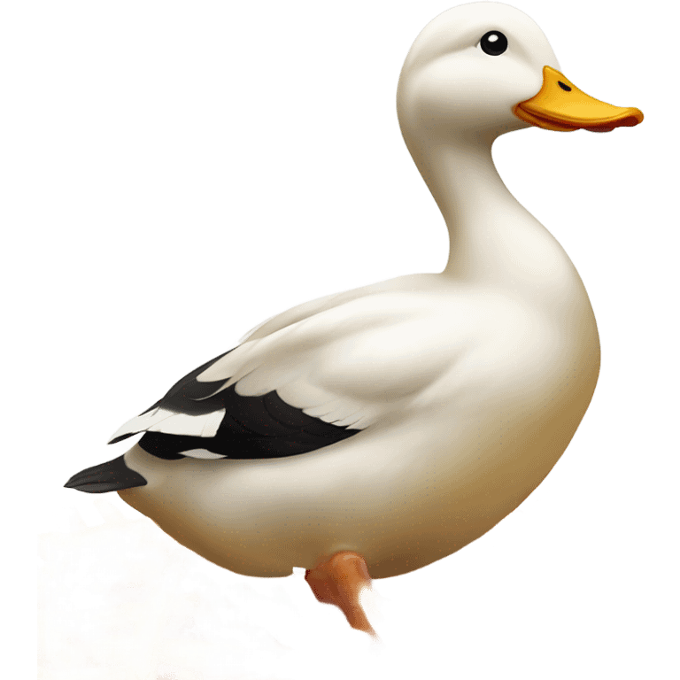 Duck eating French fries emoji