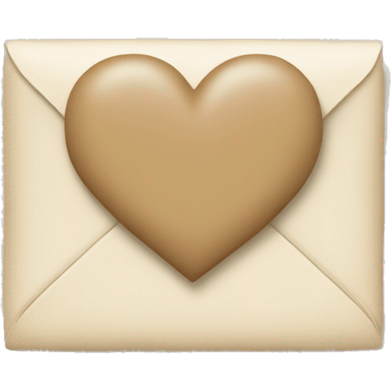 beige letter with beige heart emoji