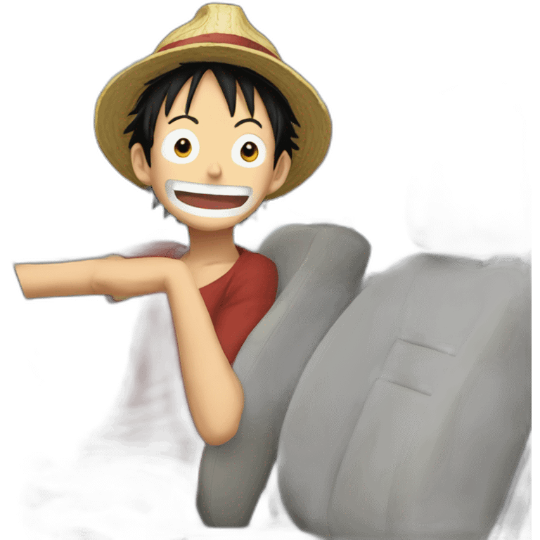 Luffy in a car emoji