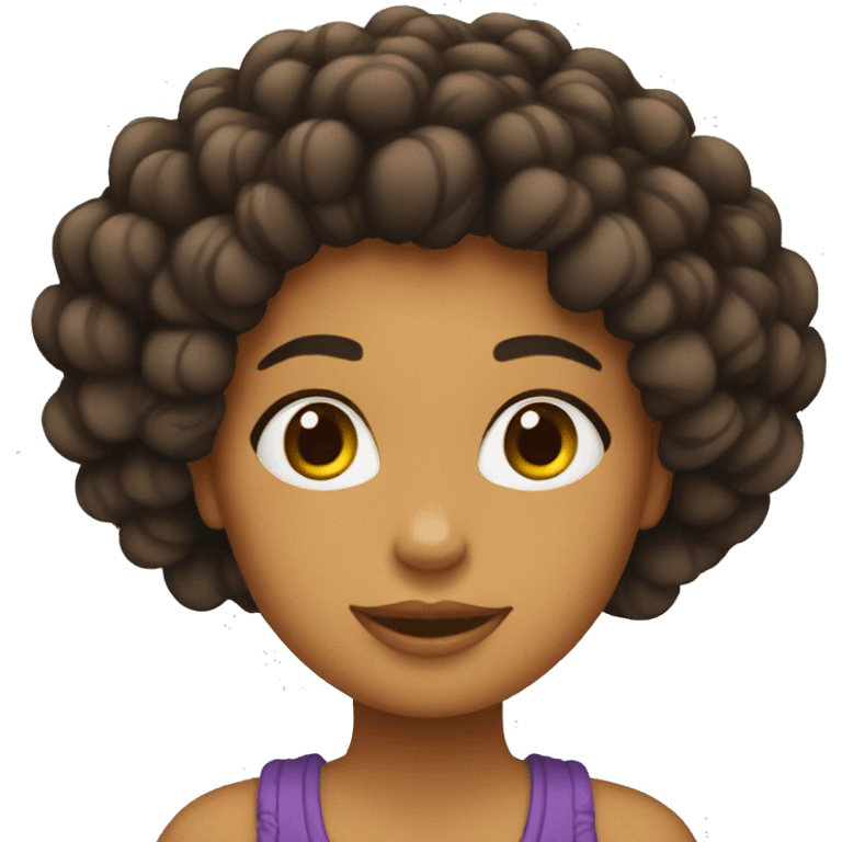 chica con trenzas afro emoji