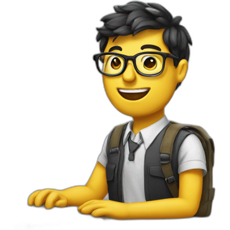 Nerd with a conputer emoji