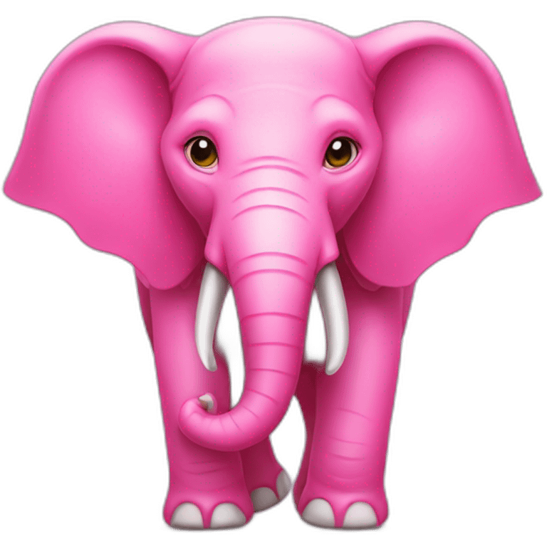 badass pink elephant with cool look emoji