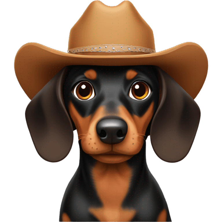 Dachshund wearing cowboy hat  emoji