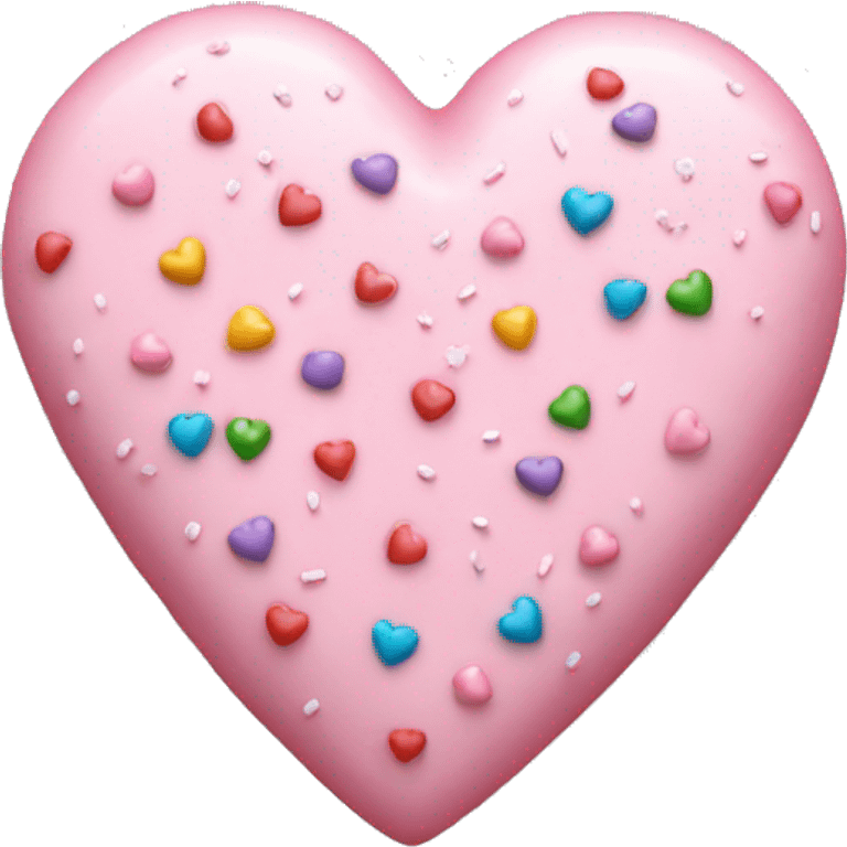 Light Pink heart w icing and sprinkles on top  emoji