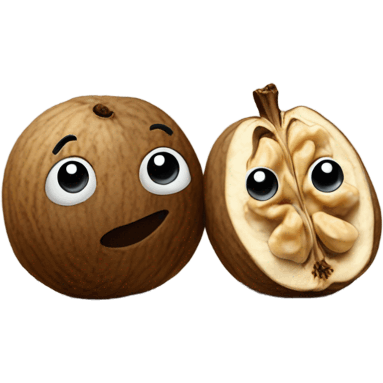 Two walnuts on a picnic table emoji