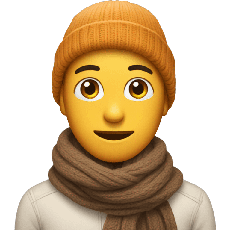 emoji face only wearing a beanie and scarf emoji