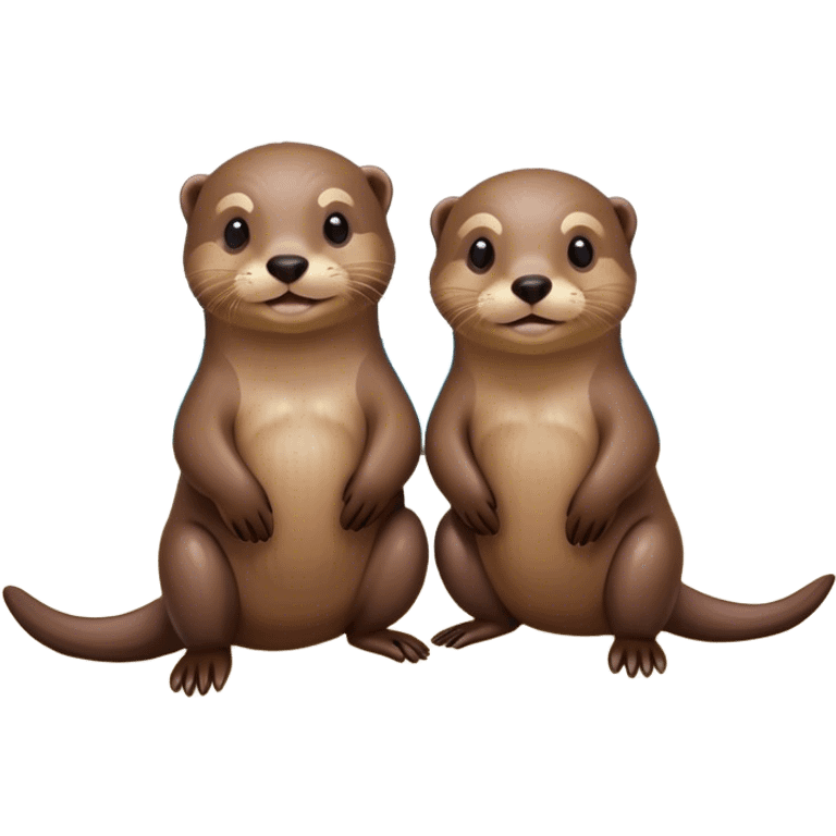 Two otters on tropical beach  emoji