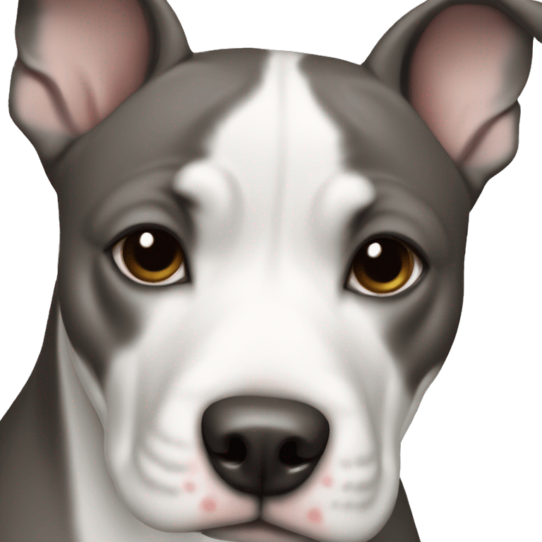 Dog Amstaff black and white emoji