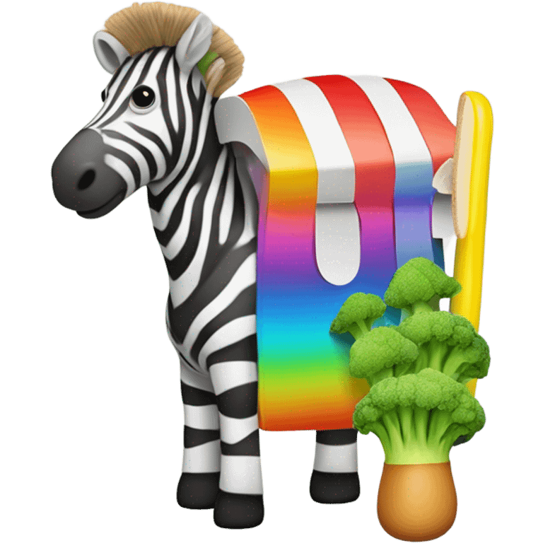 Zebra broccoli fruit rainbow hotdog xylophone emoji