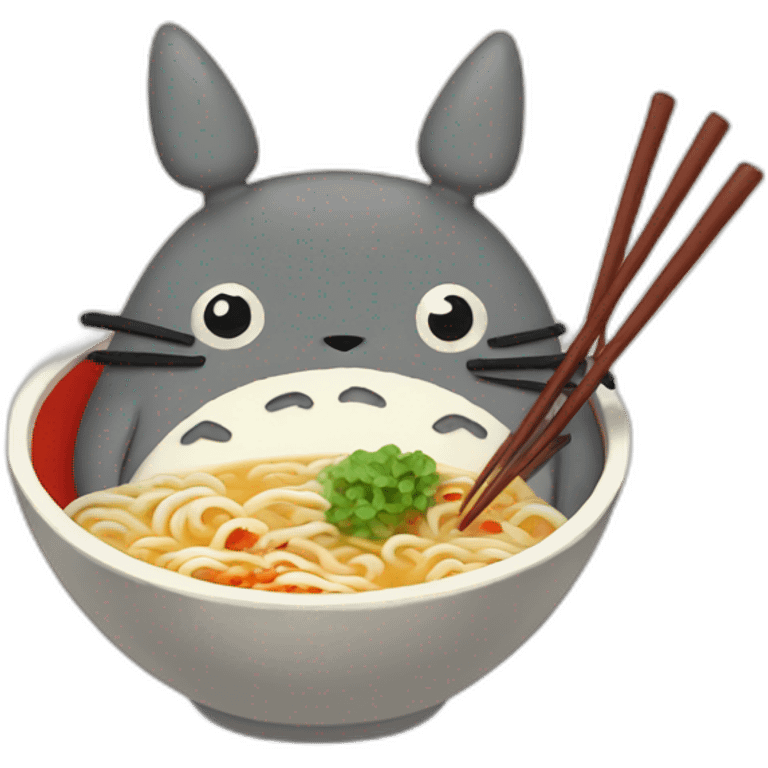 totoro eating ramen emoji