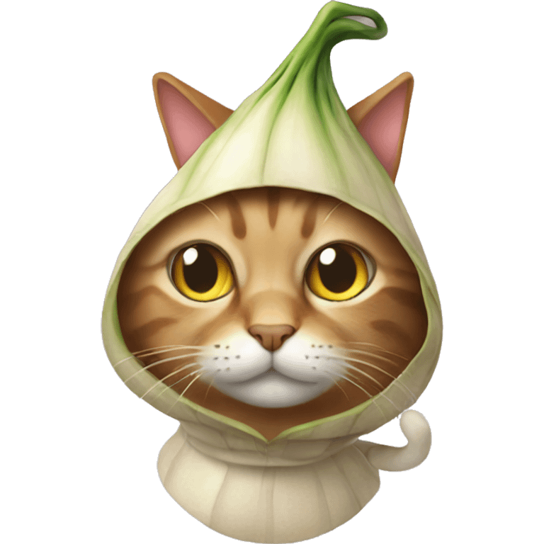 Cat wearing onion costume  emoji