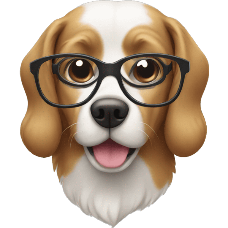 Dog wearing glasses emoji