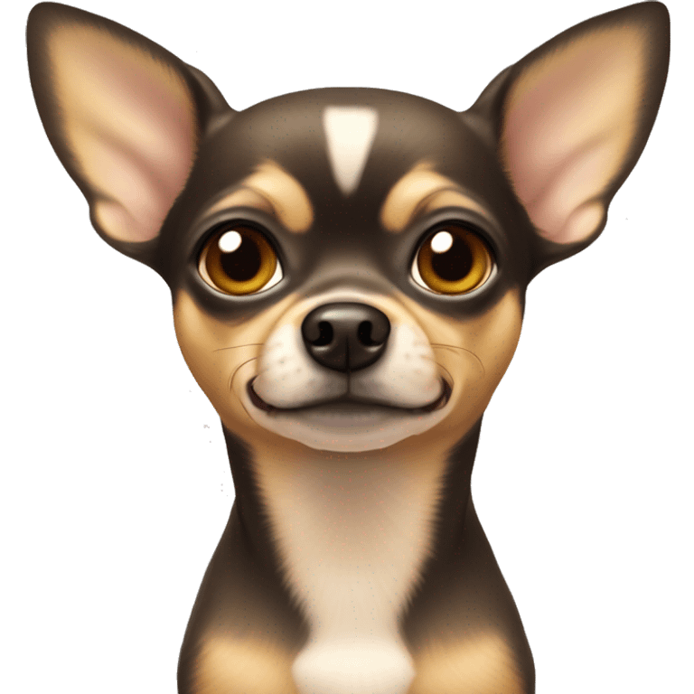 Short-haired fawn colored chihuahua with large eyes and ears emoji