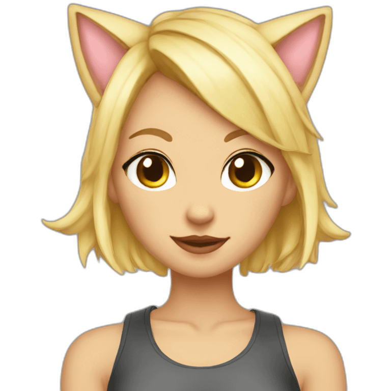 sexy blonde cat ears emoji