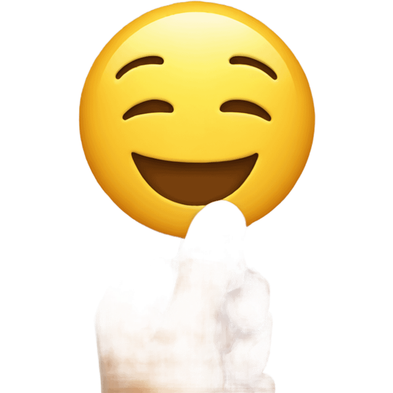 Smile on hand emoji