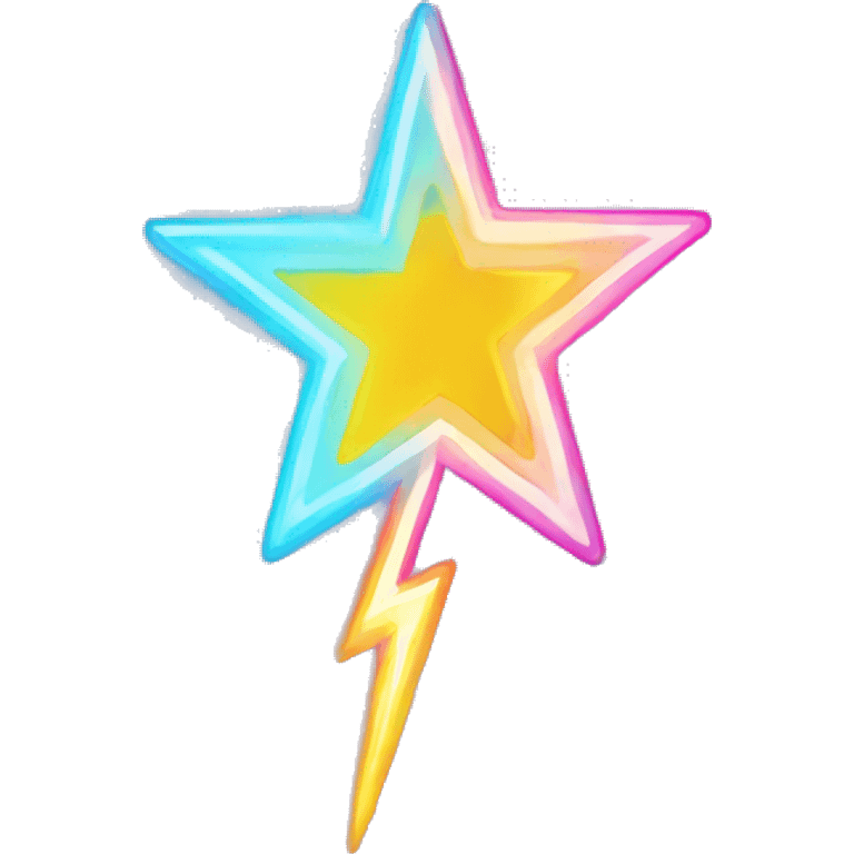 Five-pointed star, where one of them becomes a Lightning Bolt emoji