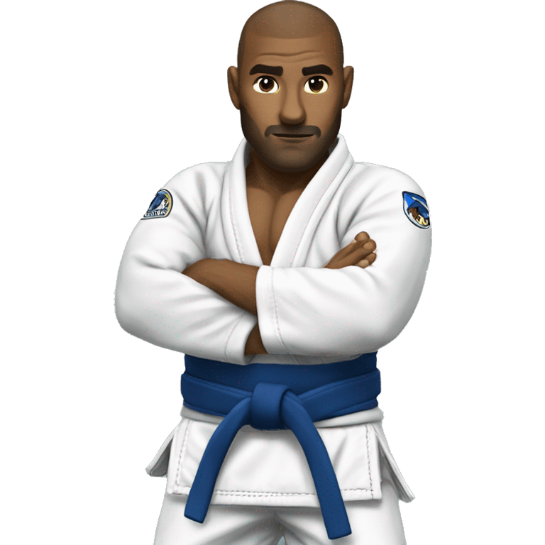 A wolf with Bjj gi and white belt emoji