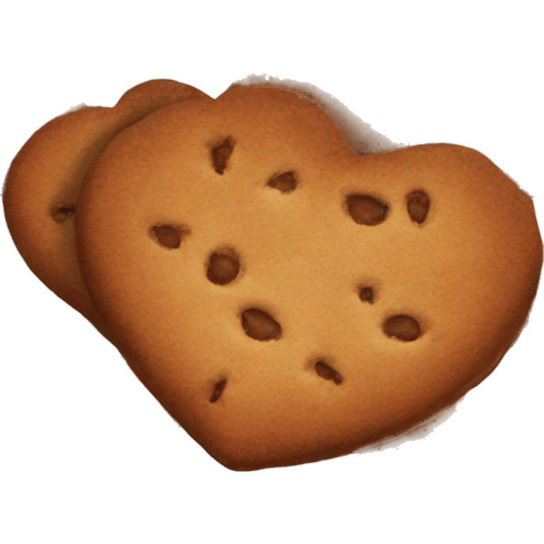 Heart shaped brown cookie emoji