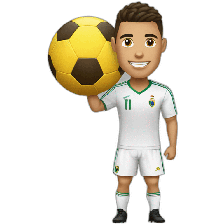 Ronaldo avec un ballon de foot  emoji