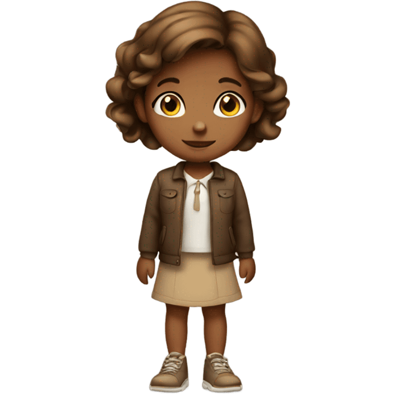 Brown little girl standing emoji