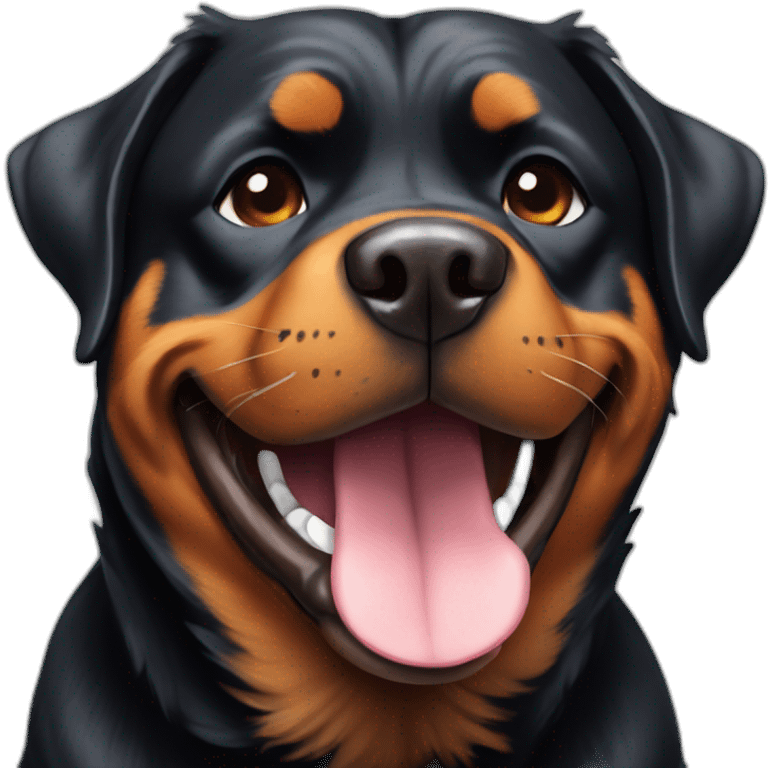 Rottweiler dog smiling emoji