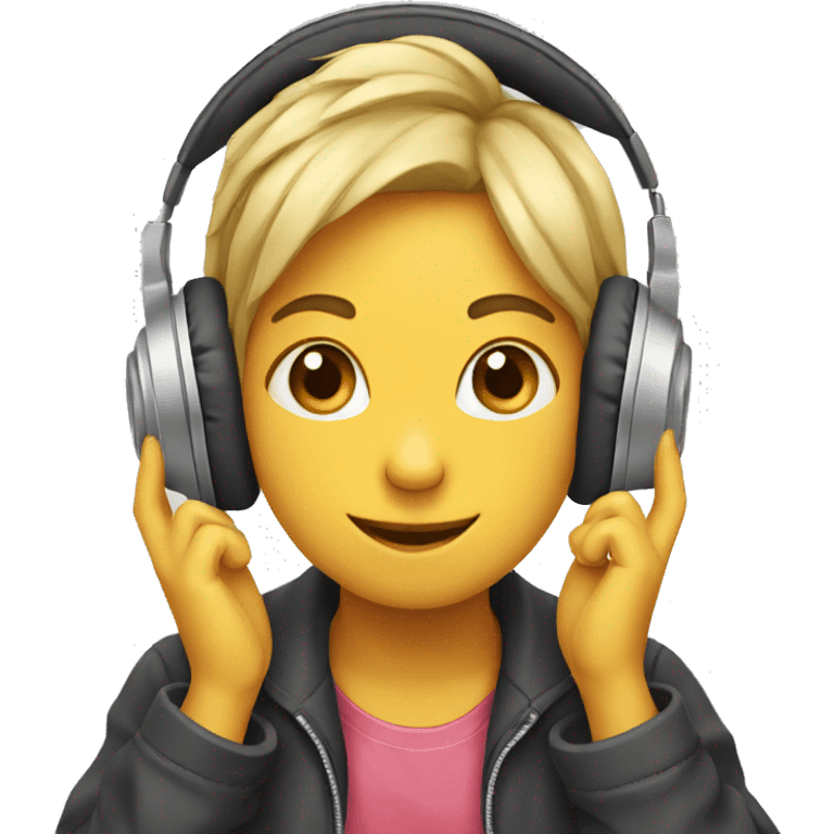 Love heart wearing headphones emoji