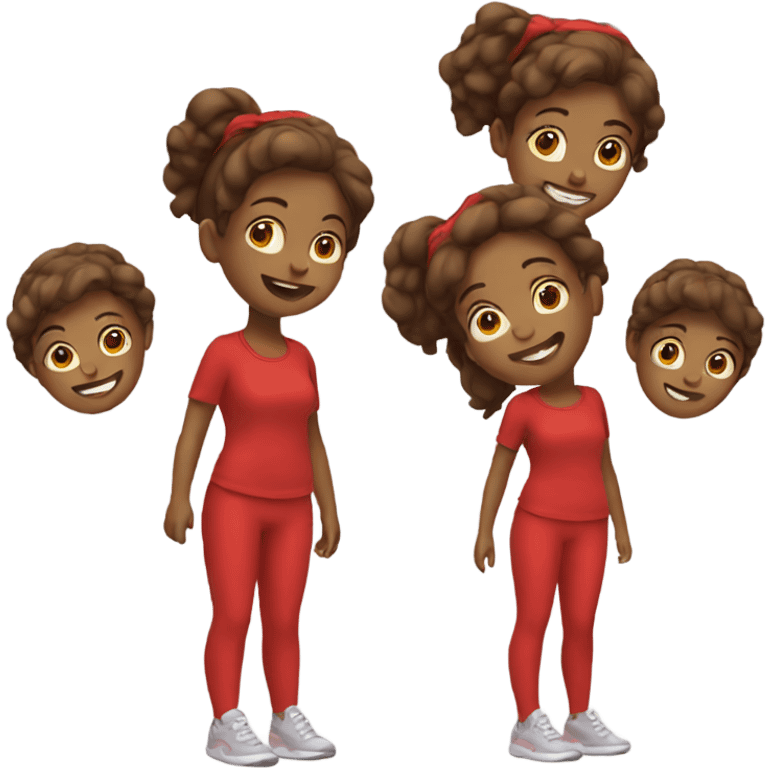 girl with red clothes excising emoji