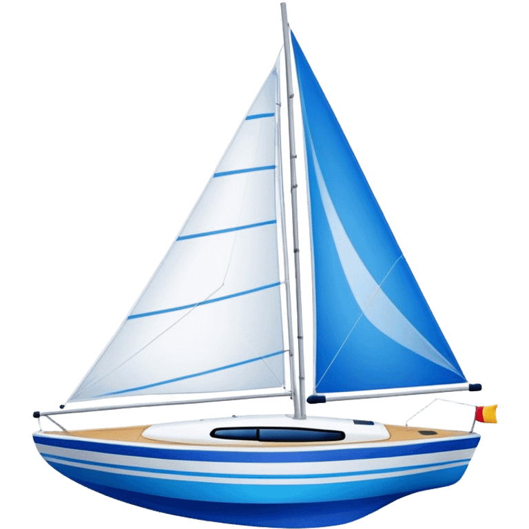 Sailboat - Sunfish (Model Year: 2021) (Iconic colour: Bright sail with blue and white) emoji