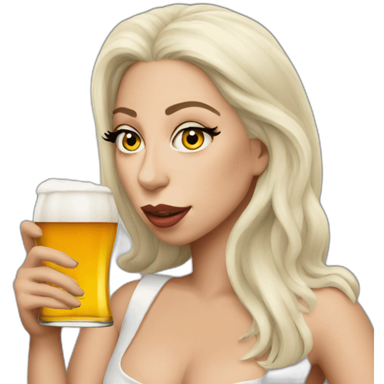 Lady Gaga Drinking beer emoji