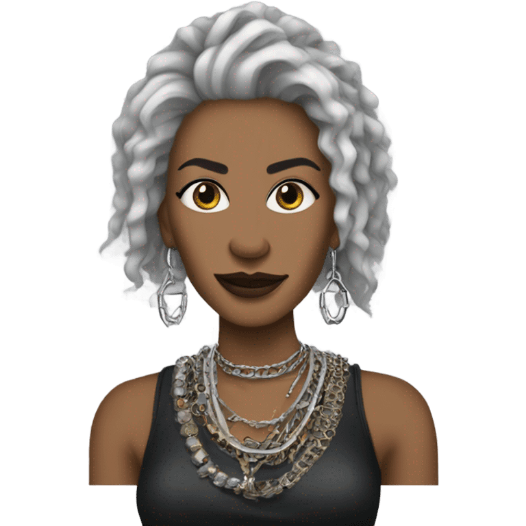 Deborah as a Queen of rock with jewelry emoji