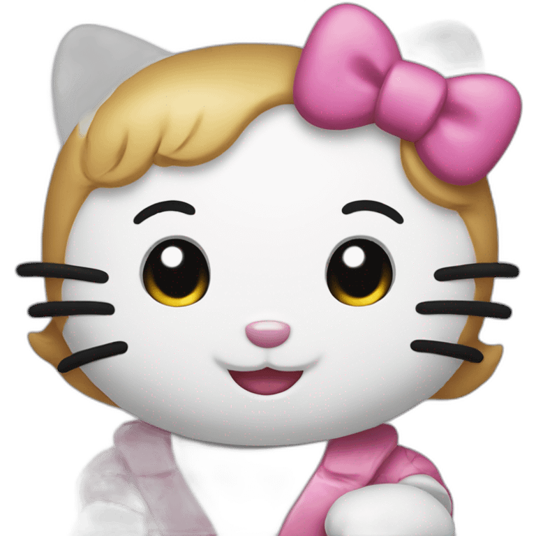 Hello kitty happy emoji