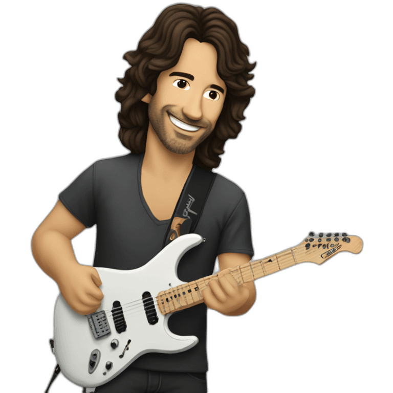 Joe duplantier with his Charvel guitar emoji