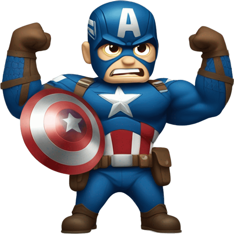 angry captain america lifting his shield with both hands emoji