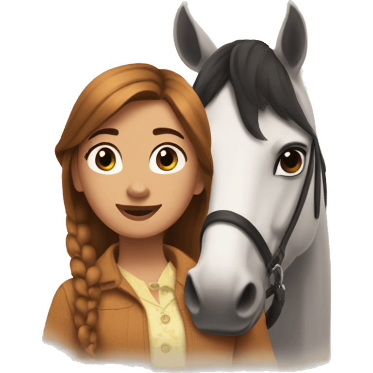 Abigail and her horse,Boomerang from Spirit riding free emoji