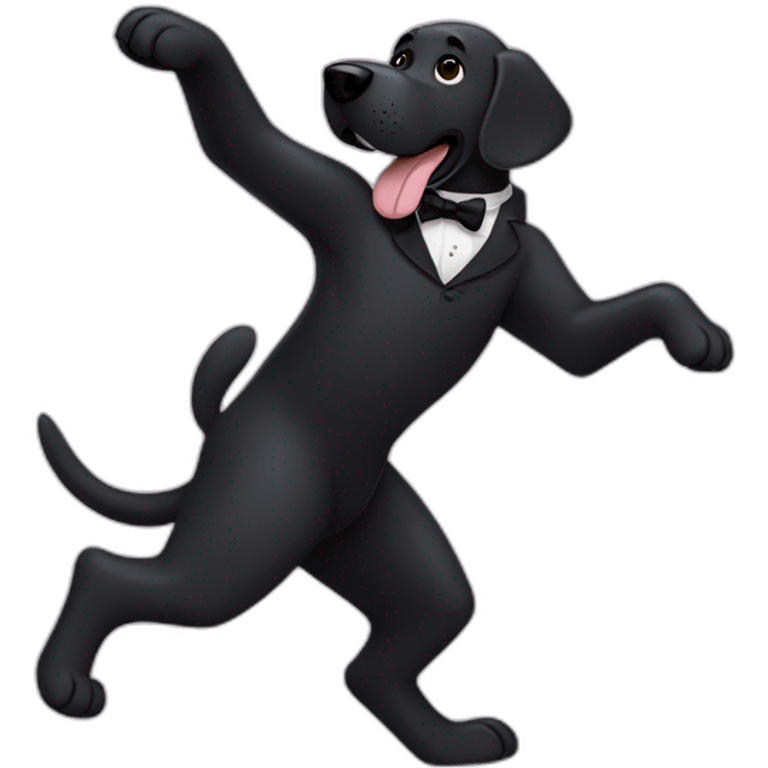 big black dog dancing the waltz emoji