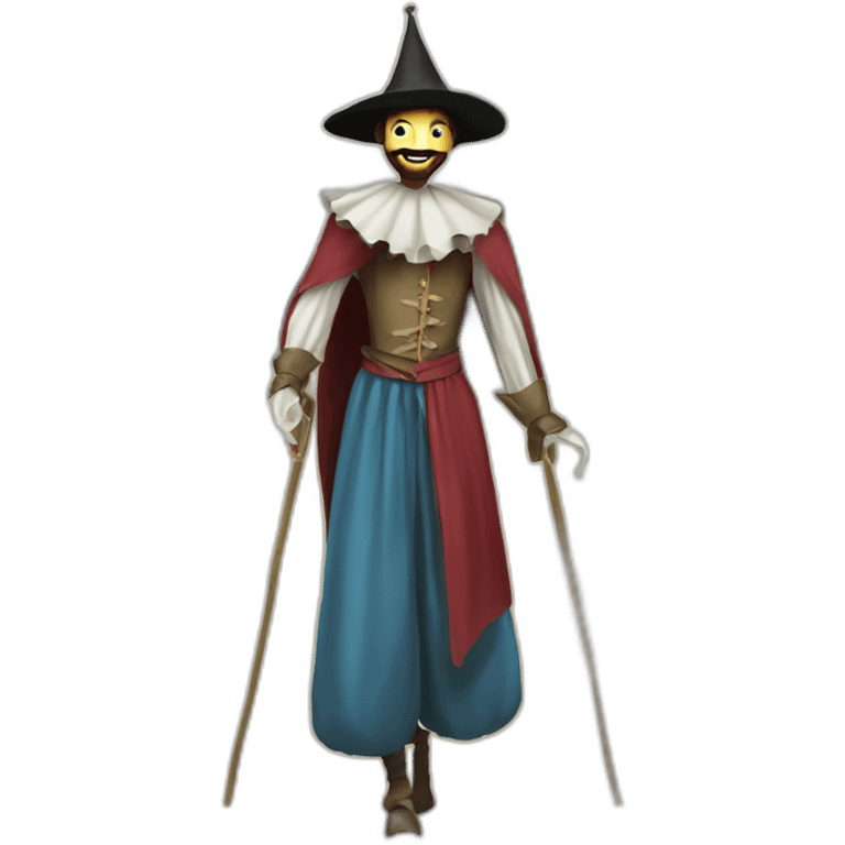 Stilt Walker walking, medieval fair emoji