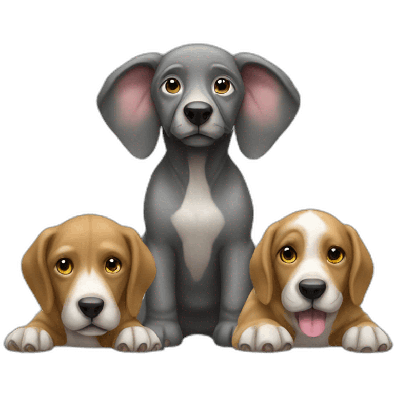 Chiens sur éléphants emoji